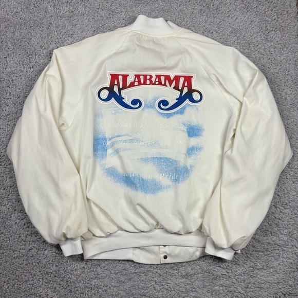 Alabama Jacket Mens Large Vintage Snap Button Bomber Country Music USA Made - Picture 3 of 5